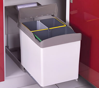 سلة قمامة مزدوج قابلة للسحب، حجم 21X2 لتر، طراز P538_45747