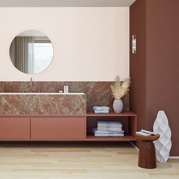 לוח MDF דקורטיבי לחזיתות מטבחים וריהוט דגם LMDF בגוון טרקוטה