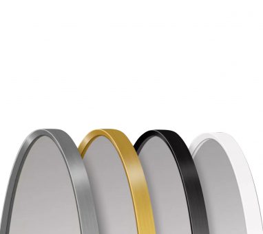 מראה אובלית עם מסגרת דקה, רוחב 600 מ